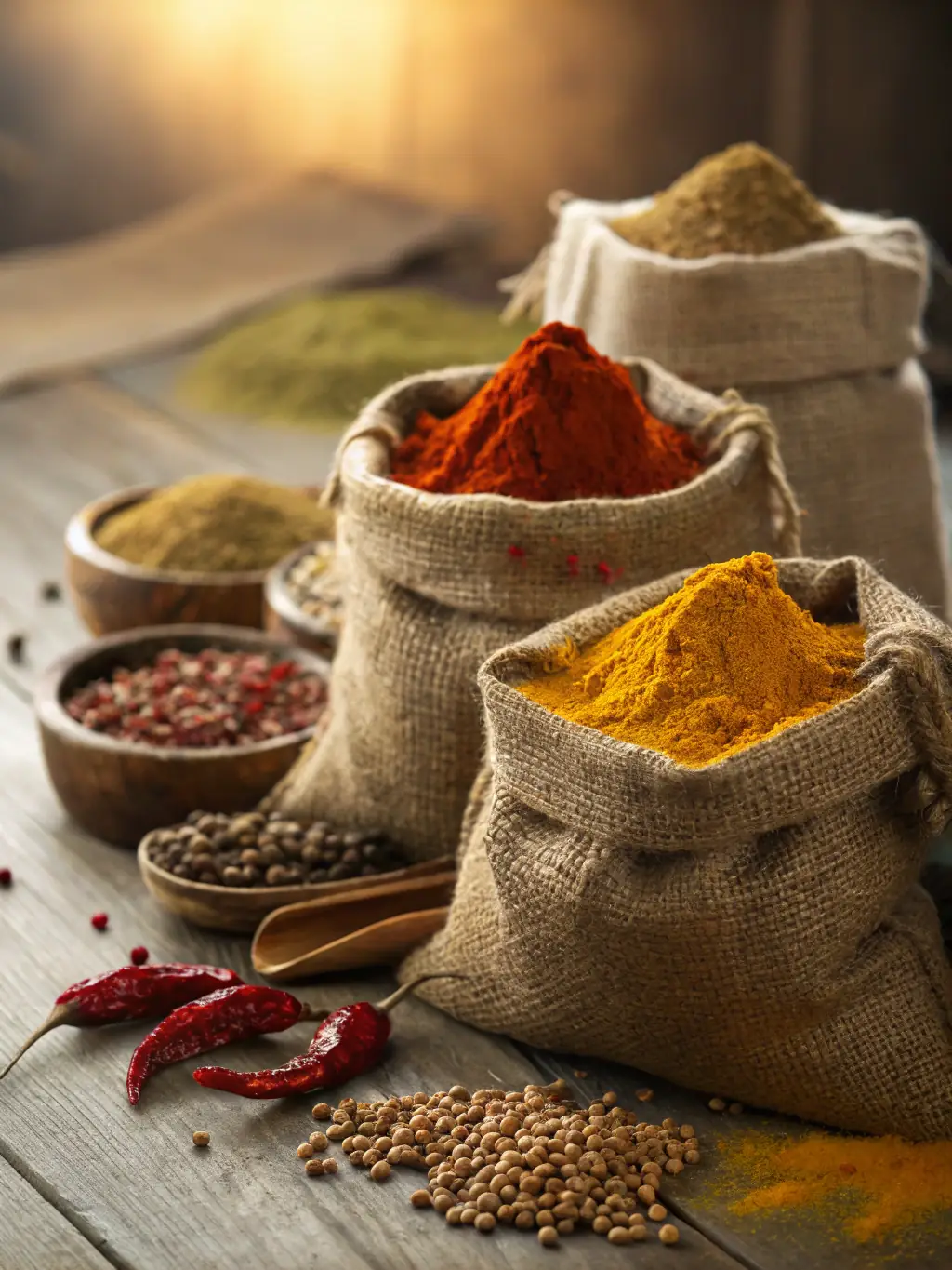 A flat-lay image of colorful spices and ingredients arranged around a tagine pot, representing a Moroccan cooking workshop.